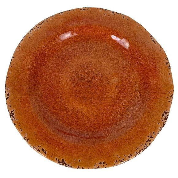 Pier 1 Carmelo Salad Luncheon Plates Set of 6 Yellow Orange Crackle Melamine - Picture 6 of 8